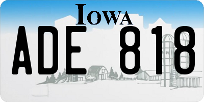 IA license plate ADE818