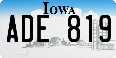 IA license plate ADE819