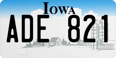 IA license plate ADE821