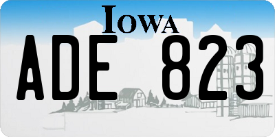 IA license plate ADE823