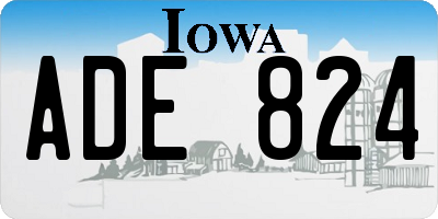 IA license plate ADE824