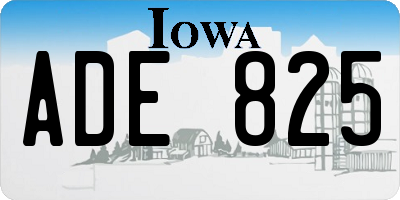 IA license plate ADE825
