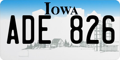 IA license plate ADE826