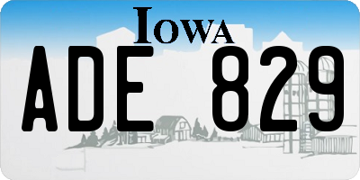 IA license plate ADE829