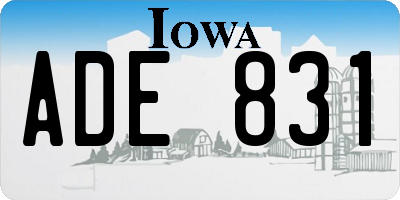 IA license plate ADE831