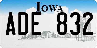 IA license plate ADE832