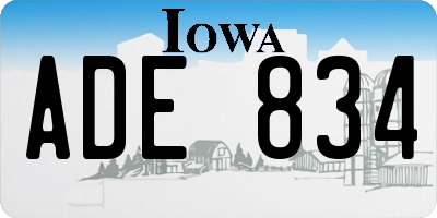 IA license plate ADE834