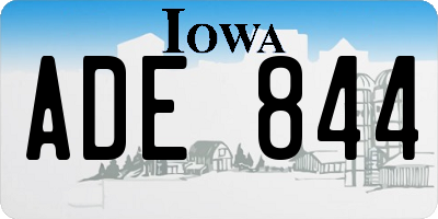 IA license plate ADE844