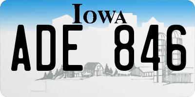 IA license plate ADE846