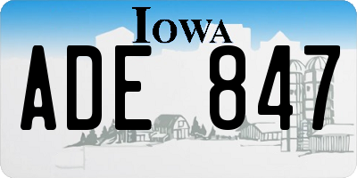 IA license plate ADE847