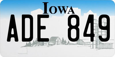 IA license plate ADE849