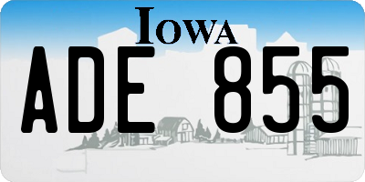 IA license plate ADE855