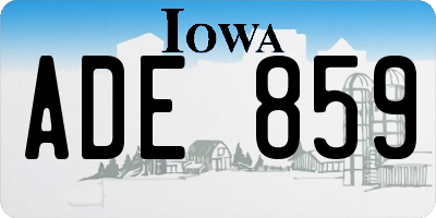 IA license plate ADE859