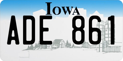 IA license plate ADE861