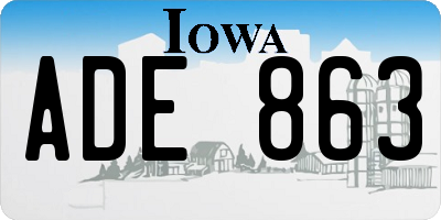 IA license plate ADE863