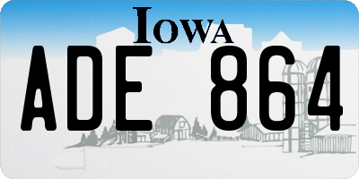 IA license plate ADE864