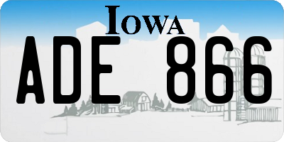 IA license plate ADE866