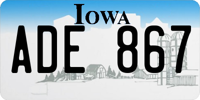 IA license plate ADE867