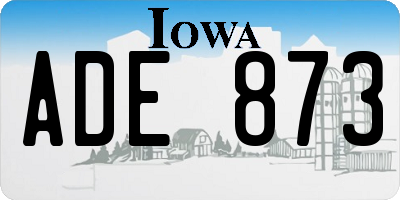 IA license plate ADE873