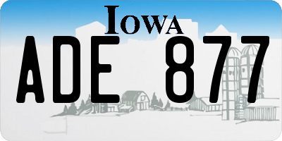 IA license plate ADE877