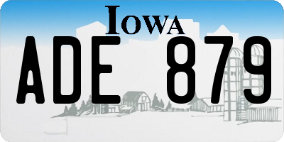 IA license plate ADE879