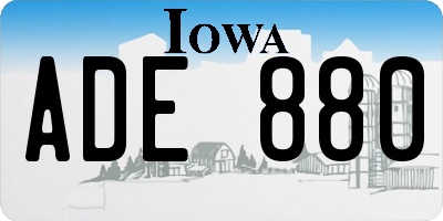 IA license plate ADE880