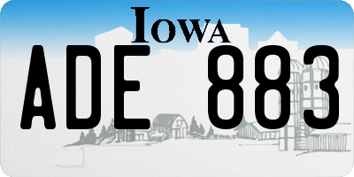 IA license plate ADE883