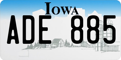 IA license plate ADE885