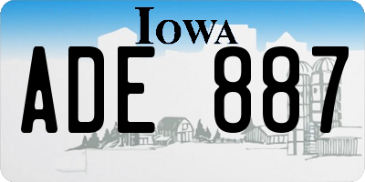 IA license plate ADE887