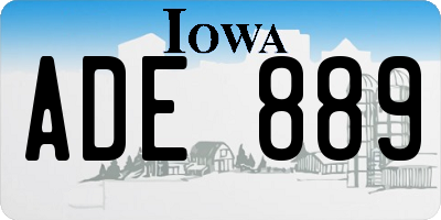 IA license plate ADE889