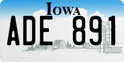 IA license plate ADE891