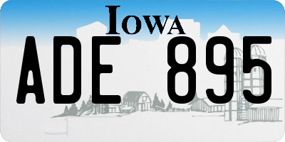 IA license plate ADE895