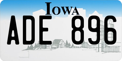 IA license plate ADE896