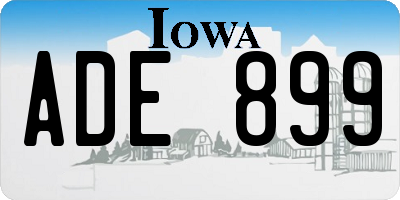 IA license plate ADE899