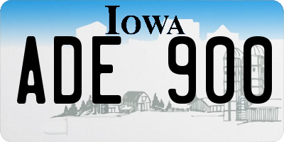 IA license plate ADE900