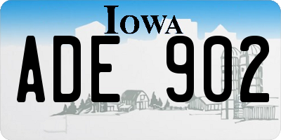 IA license plate ADE902