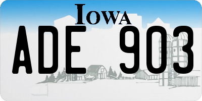 IA license plate ADE903