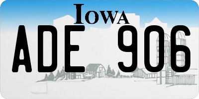 IA license plate ADE906