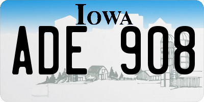 IA license plate ADE908