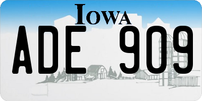 IA license plate ADE909