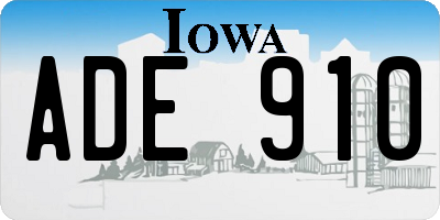 IA license plate ADE910