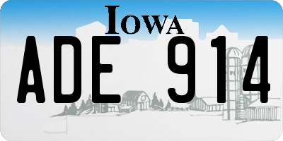 IA license plate ADE914