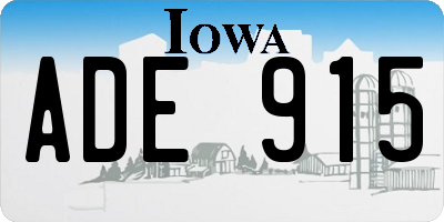 IA license plate ADE915