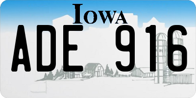 IA license plate ADE916