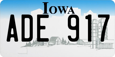 IA license plate ADE917