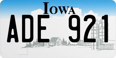 IA license plate ADE921