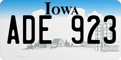 IA license plate ADE923