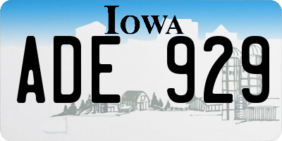 IA license plate ADE929