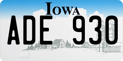 IA license plate ADE930