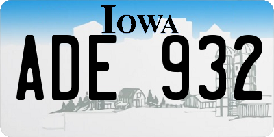 IA license plate ADE932